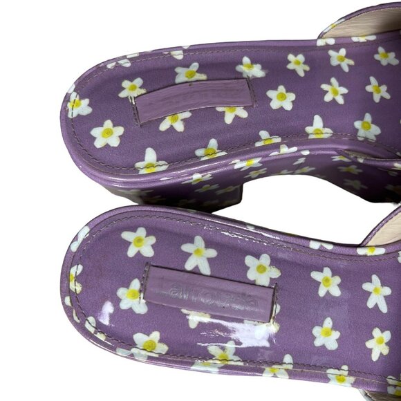 Larroude Womens Floral Miso Platform Slide Sandal Lavender 7 Coquette Cottage‎ - Picture 9 of 16